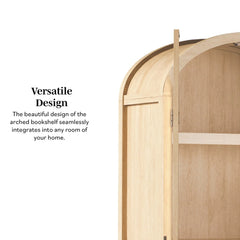 Tivoked Designs Arched Tall Bookcase with Glass Doors - Wooden bazar