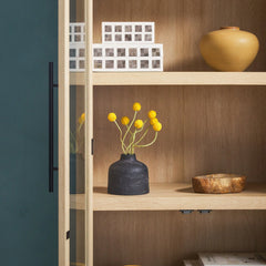 Tivoked Designs Arched Tall Bookcase with Glass Doors - Wooden bazar