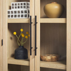 Tivoked Designs Arched Tall Bookcase with Glass Doors - Wooden bazar