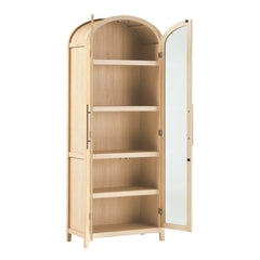 Tivoked Designs Arched Tall Bookcase with Glass Doors - Wooden bazar