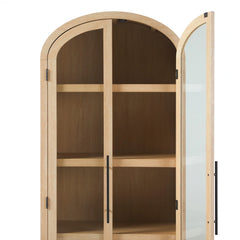 Tivoked Designs Arched Tall Bookcase with Glass Doors - Wooden bazar