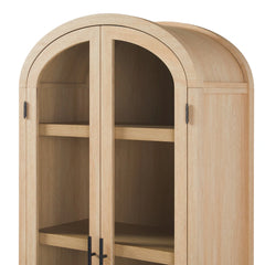 Tivoked Designs Arched Tall Bookcase with Glass Doors - Wooden bazar