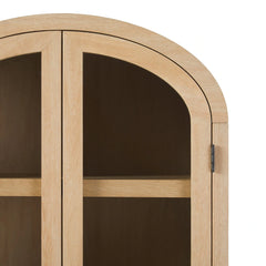 Tivoked Designs Arched Tall Bookcase with Glass Doors - Wooden bazar