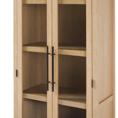 Tivoked Designs Arched Tall Bookcase with Glass Doors - Wooden bazar