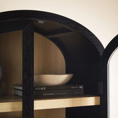 Tivoked Designs Arched Tall Bookcase with Glass Doors - Wooden bazar
