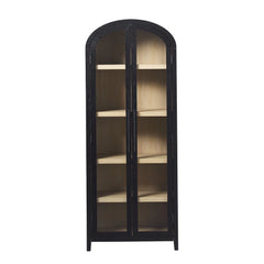Tivoked Designs Arched Tall Bookcase with Glass Doors - Wooden bazar