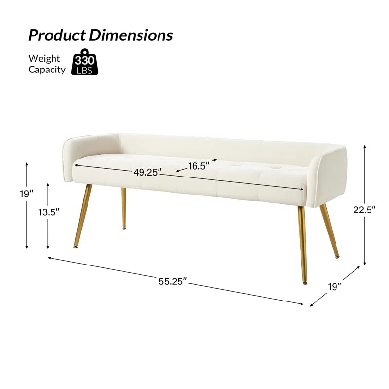 Shleshter Polyester Blend Upholstered Bench - Wooden Bazar