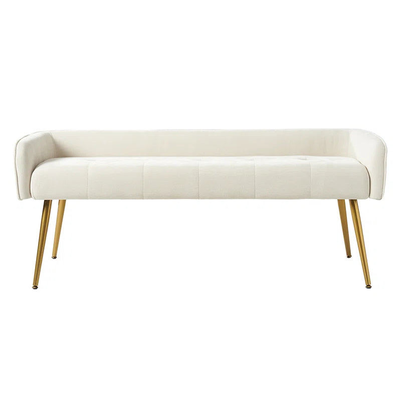 Shleshter Polyester Blend Upholstered Bench - Wooden Bazar