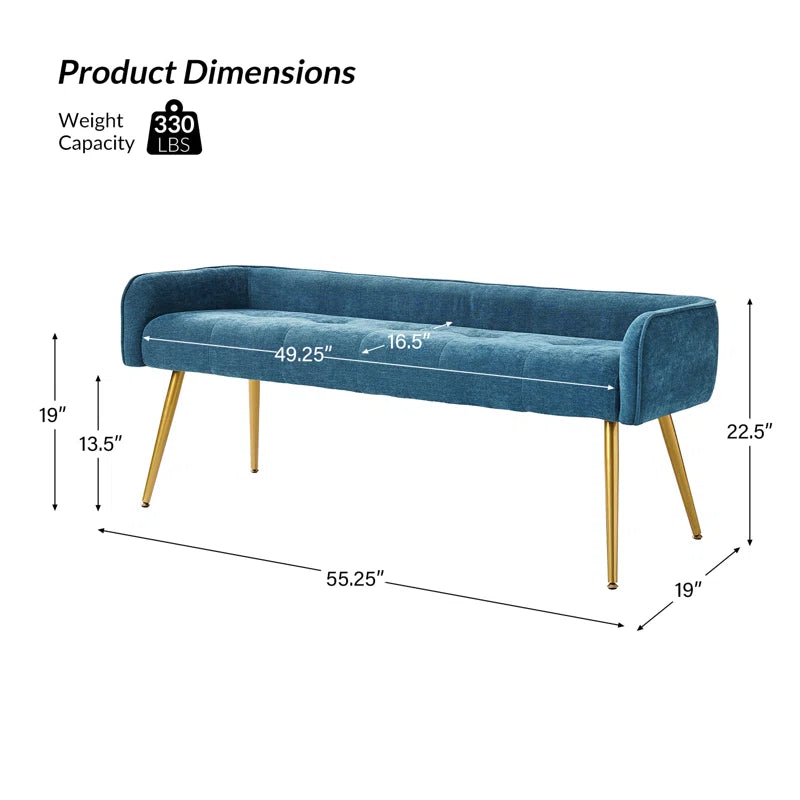 Shleshter Polyester Blend Upholstered Bench - Wooden Bazar