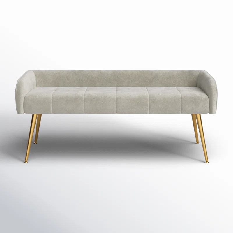 Shleshter Polyester Blend Upholstered Bench - Wooden Bazar