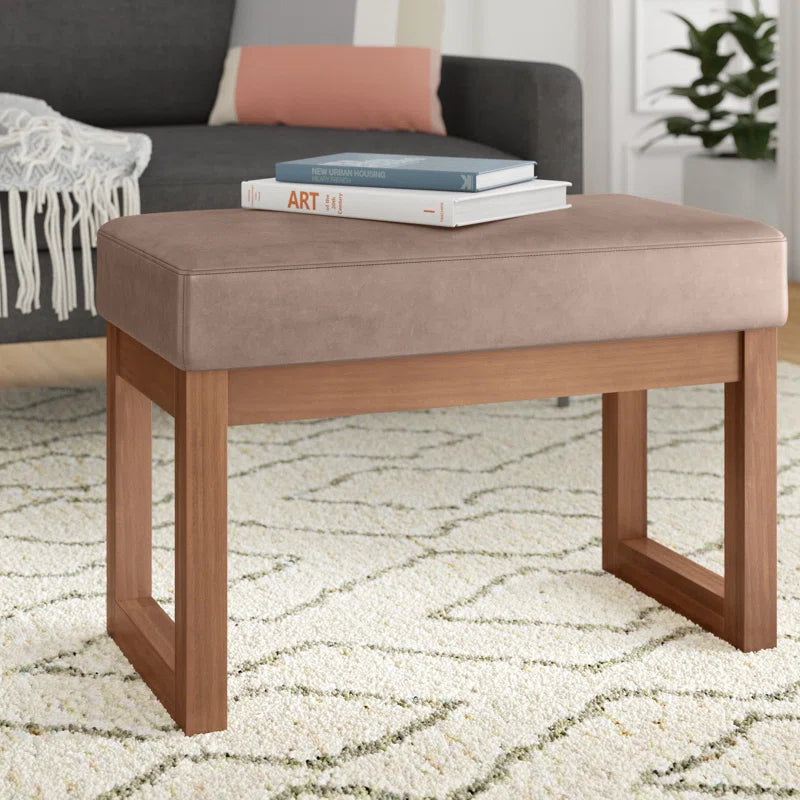 Antinomic Tweed Style Fabric Upholstered Bench