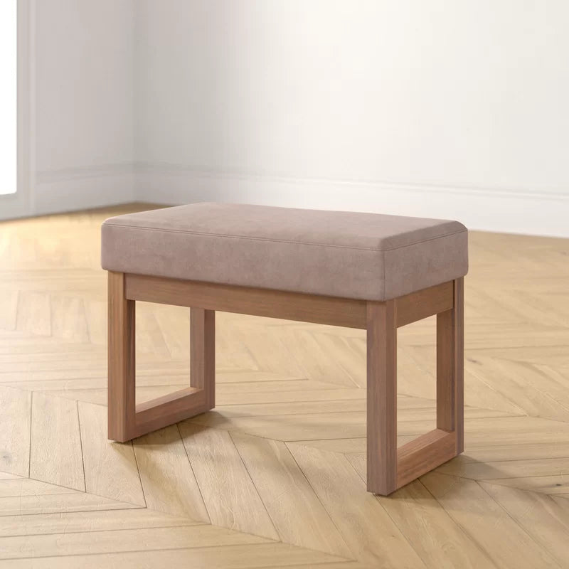 Antinomic Tweed Style Fabric Upholstered Bench