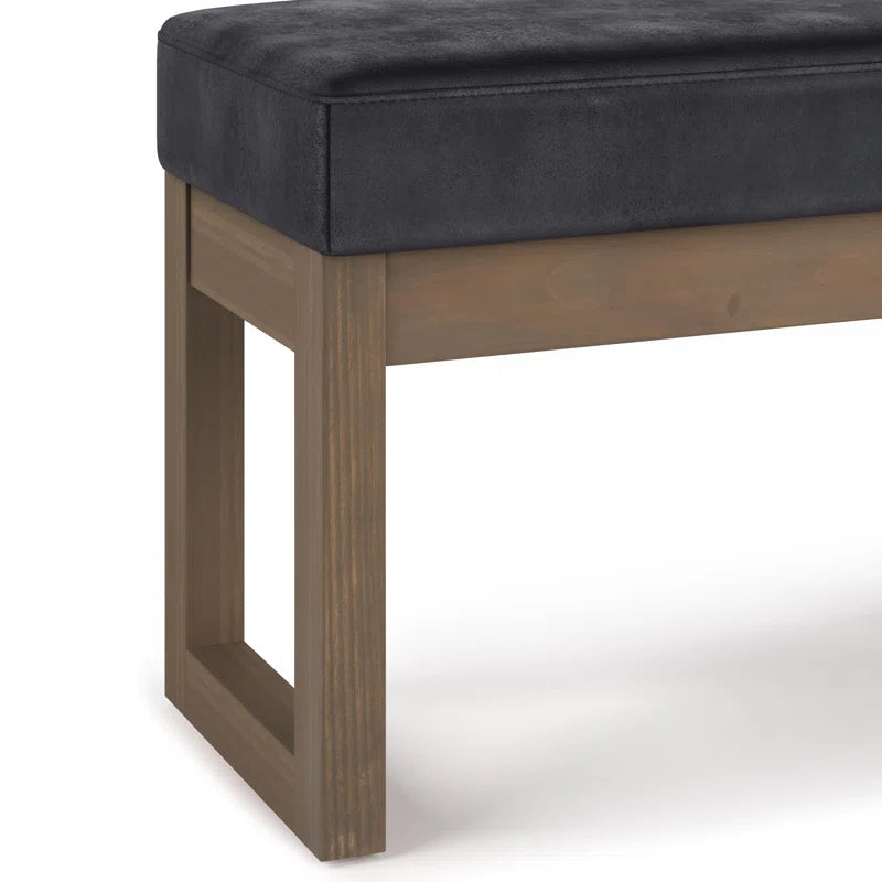 Antinomic Tweed Style Fabric Upholstered Bench