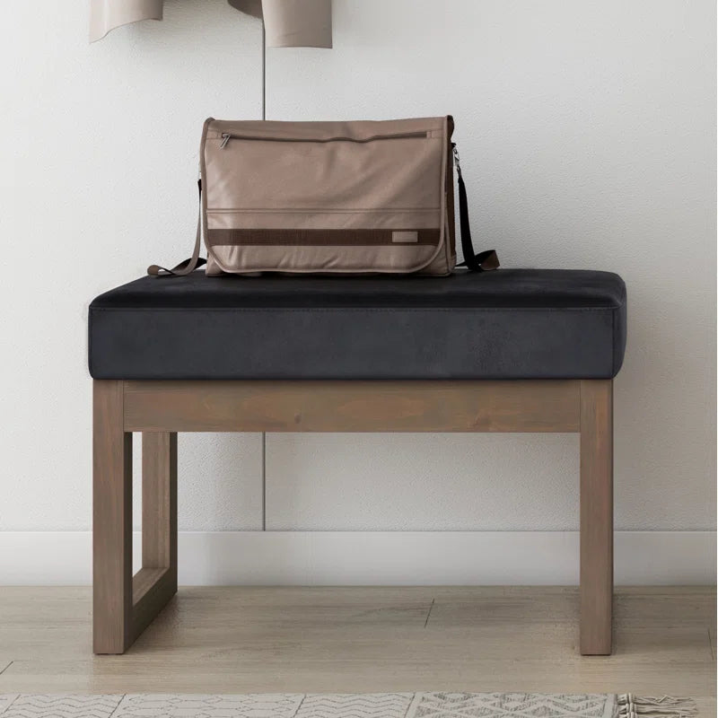 Antinomic Tweed Style Fabric Upholstered Bench