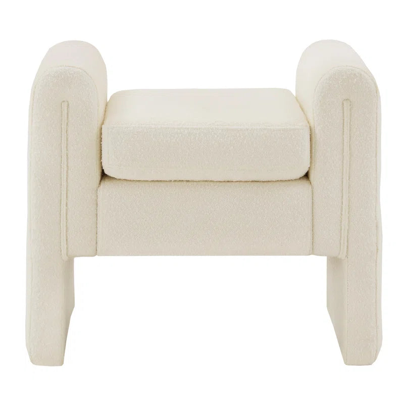 Jaxly Boucle Upholstered Bench - Wooden bazar