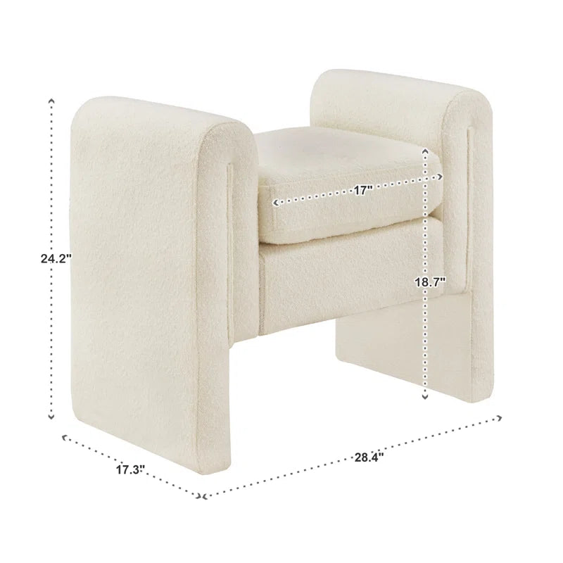 Jaxly Boucle Upholstered Bench - Wooden bazar