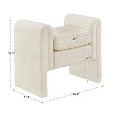 Jaxly Boucle Upholstered Bench - Wooden bazar