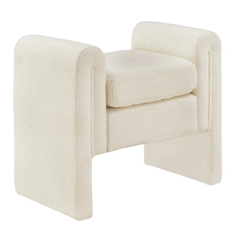Jaxly Boucle Upholstered Bench - Wooden bazar