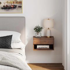 Gikky Modern Floating Bedroom Nightstand with Storage Drawer and Open Shelf Cubby