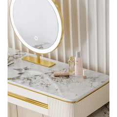 Asker Modern Light Luxury Retractable Dresser Table - Wooden Bazar
