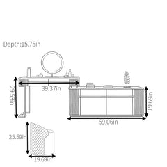 Shkanir Contemporary Chic Adjustable Vanity Table with Luxe Design