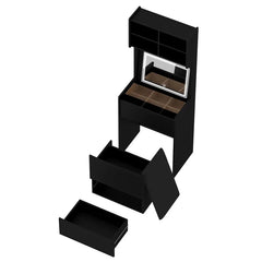Kinared Modern Makeup Vanity Dressing Table With Flip Top LED Illuminated Mirror And Removable Upholstered Stool
