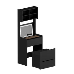 Kinared Modern Makeup Vanity Dressing Table With Flip Top LED Illuminated Mirror And Removable Upholstered Stool