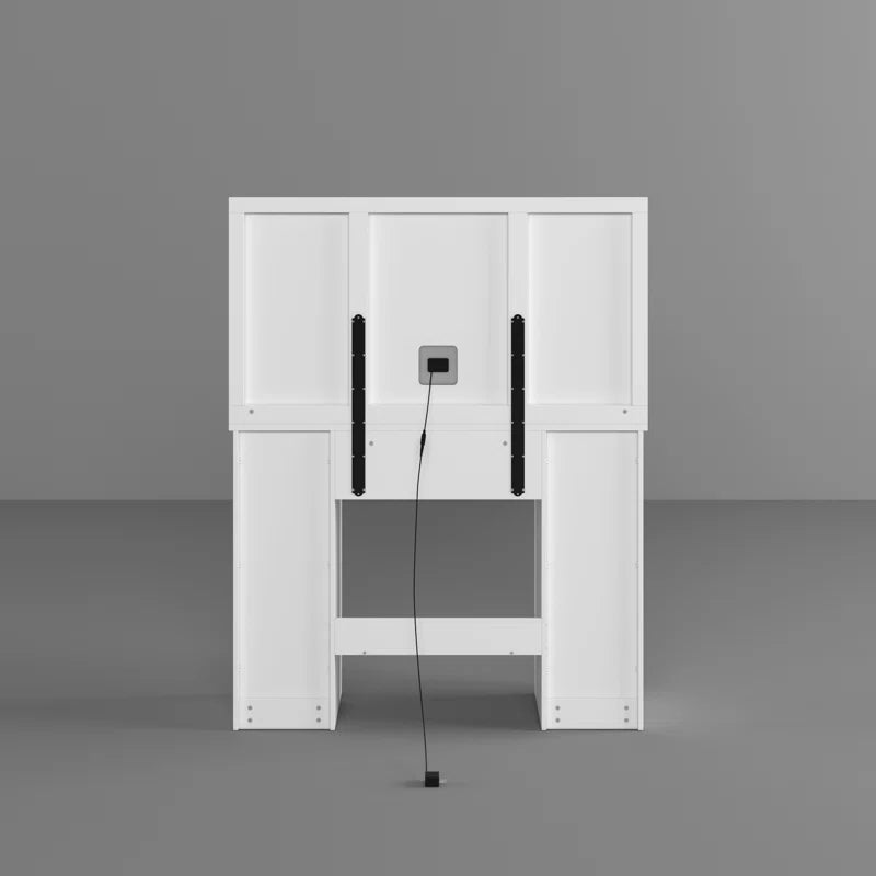 Livperon Modern Makeup Vanity With LED Lights And Glass Top