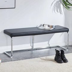 Kenniard Modern PU Leather Bench with Metal Legs - Wooden Bazar