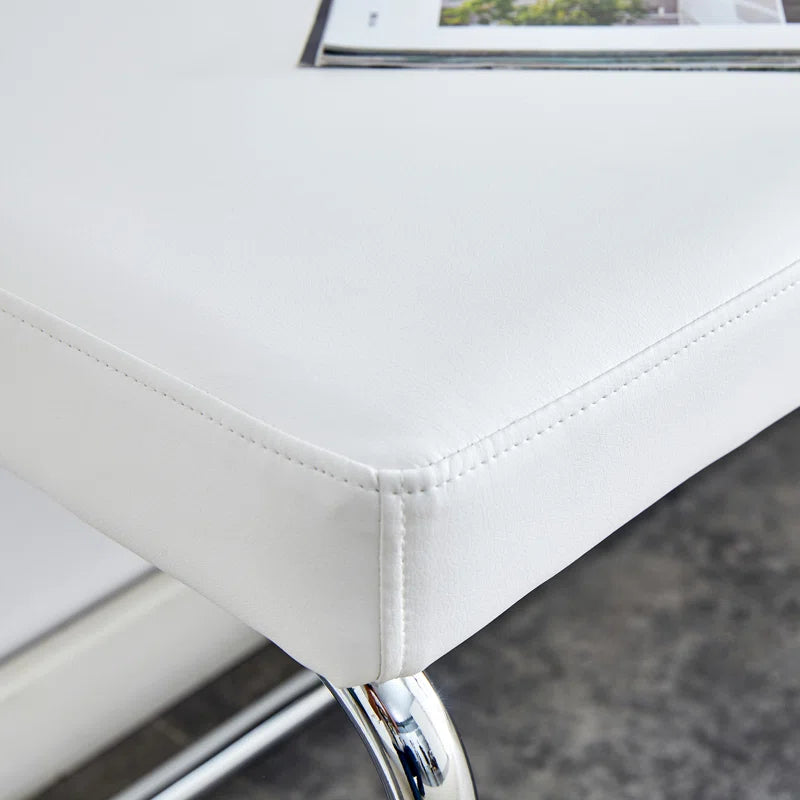 Kenniard Modern PU Leather Bench with Metal Legs - Wooden Bazar