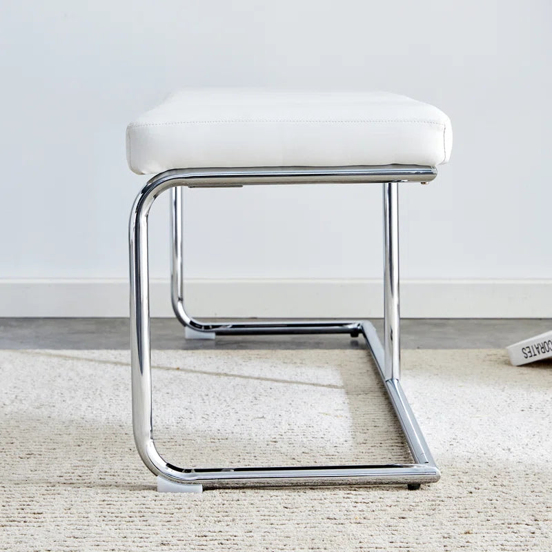 Kenniard Modern PU Leather Bench with Metal Legs - Wooden Bazar
