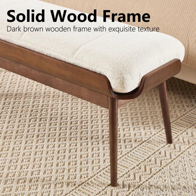 Saliper Upholstered Long Bench - Wooden Bazar