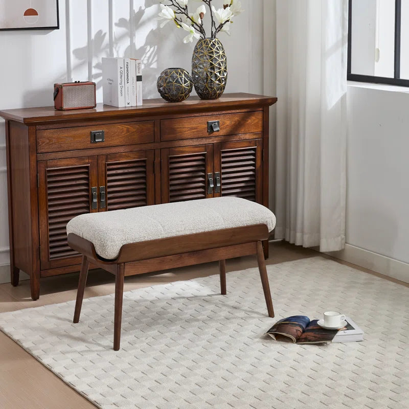 Saliper Upholstered Long Bench - Wooden Bazar