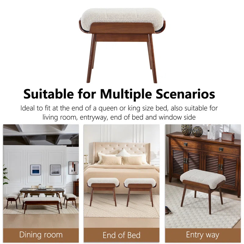 Saliper Upholstered Long Bench - Wooden Bazar