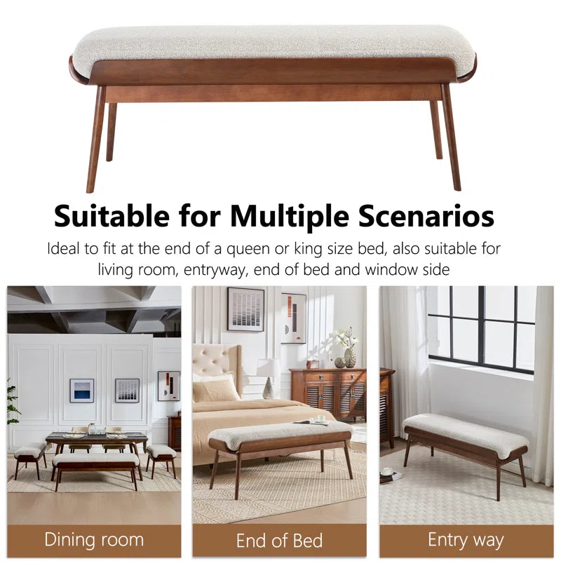 Saliper Upholstered Long Bench - Wooden Bazar