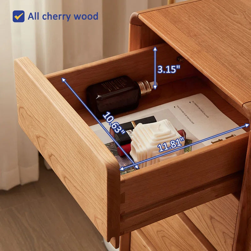 Qatered Modern and Simple Cherry Wood Flip-top Dressing Table