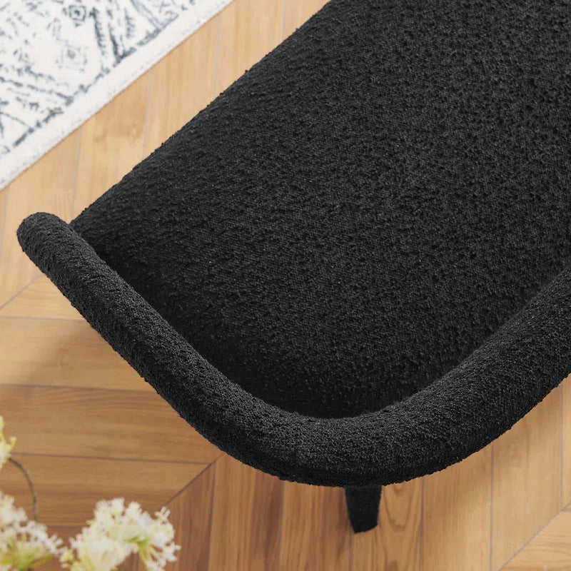 Fanter  Boucle Fabric Accent Bench For Modernite Livings - Wooden bazar
