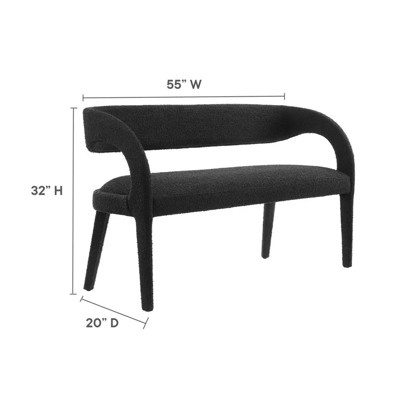 Fanter  Boucle Fabric Accent Bench For Modernite Livings - Wooden bazar