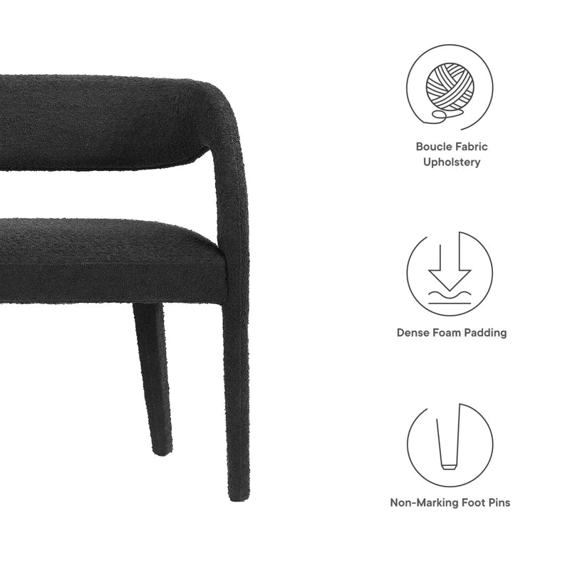 Fanter  Boucle Fabric Accent Bench For Modernite Livings - Wooden bazar