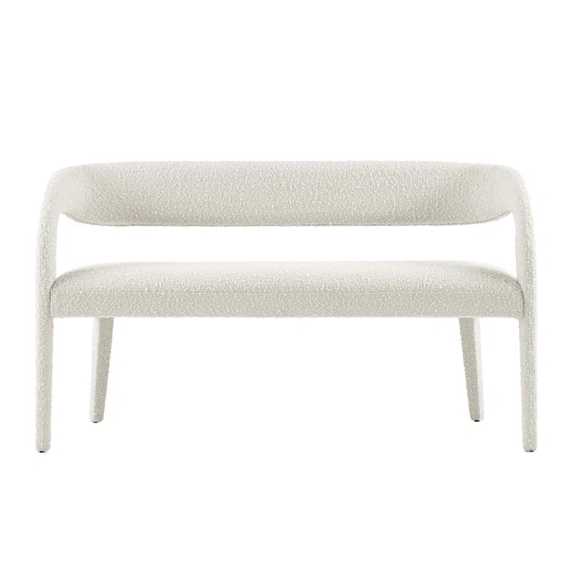 Fanter  Boucle Fabric Accent Bench For Modernite Livings - Wooden bazar