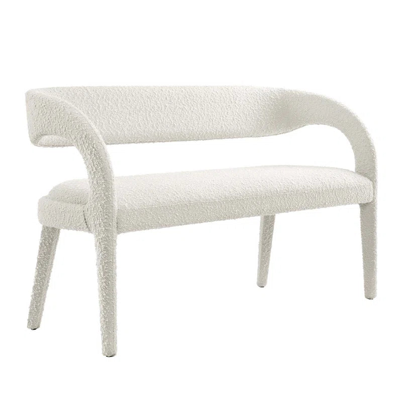 Fanter  Boucle Fabric Accent Bench For Modernite Livings - Wooden bazar