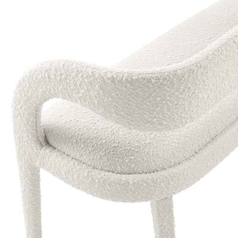 Fanter  Boucle Fabric Accent Bench For Modernite Livings - Wooden bazar