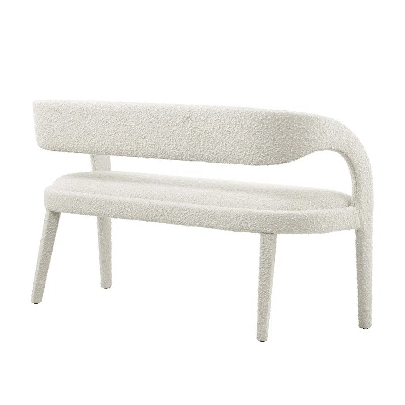 Fanter  Boucle Fabric Accent Bench For Modernite Livings - Wooden bazar