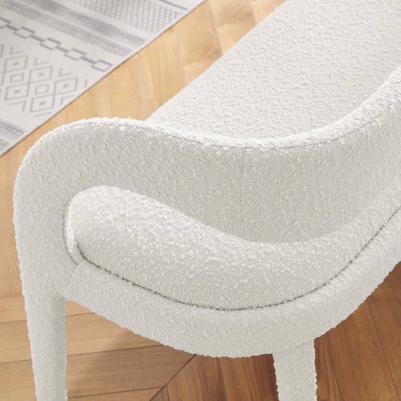 Fanter  Boucle Fabric Accent Bench For Modernite Livings - Wooden bazar