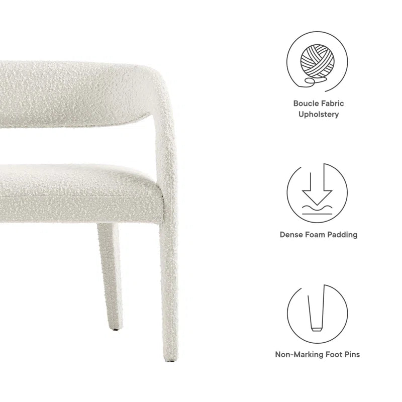 Fanter  Boucle Fabric Accent Bench For Modernite Livings - Wooden bazar