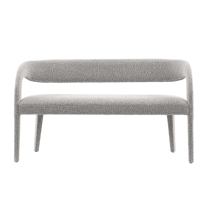 Fanter  Boucle Fabric Accent Bench For Modernite Livings - Wooden bazar