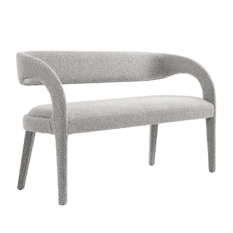 Fanter  Boucle Fabric Accent Bench For Modernite Livings - Wooden bazar