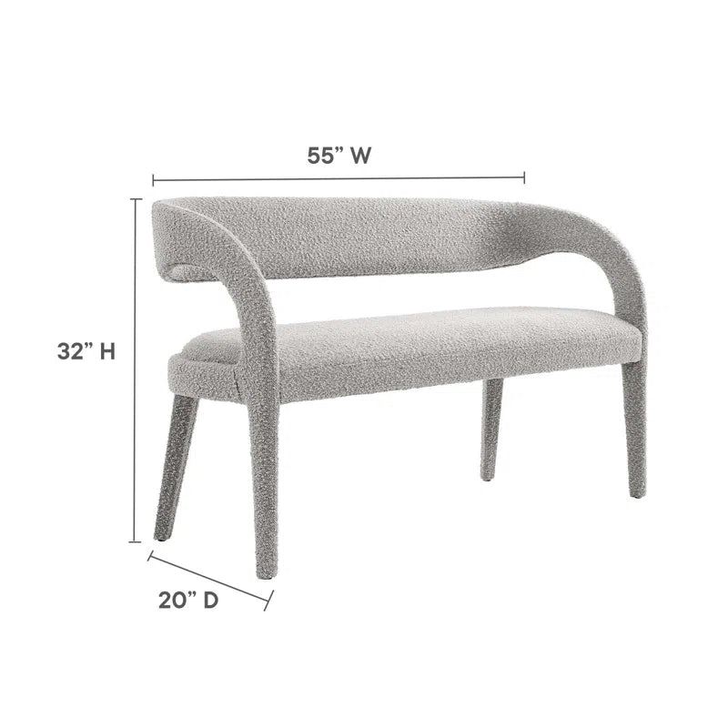 Fanter  Boucle Fabric Accent Bench For Modernite Livings - Wooden bazar