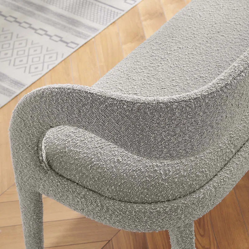 Fanter  Boucle Fabric Accent Bench For Modernite Livings - Wooden bazar