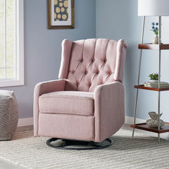Iven Contemporary Tufted Wingback Swivel Recliner